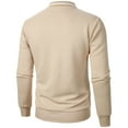 thumbnail image 4 of Coats for Men,Mens Tops Long Sleeved Stand Up Collar Solid Color Zipper Jacket Khaki M, 4 of 4