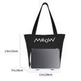 thumbnail image 3 of Kll Tote Bag For Women Cat Meow Print Shopping Grocery Reusable Bags For Office School Shopping Travel, 3 of 7