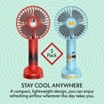 thumbnail image 3 of Monopoly Portable Handheld Fan 2 Pack, Rechargeable Personal Fans with Stand, Multi-Speed, Red and Light Blue, 3 of 4
