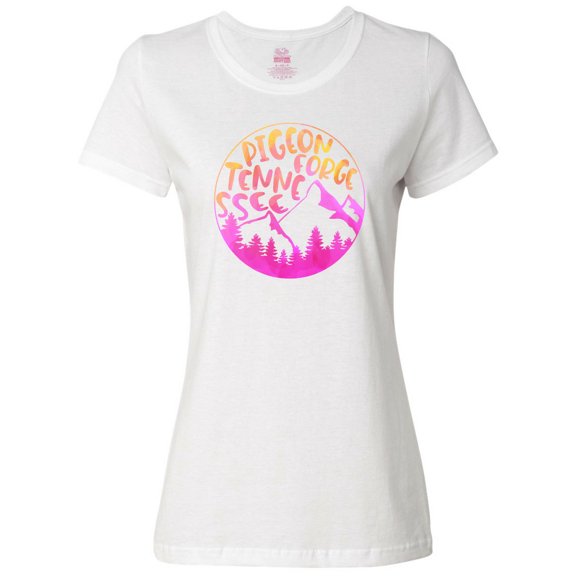 Inktastic Pigeon Forge, Tennessee- Mountains in Sunrise Colors Women's T-Shirt