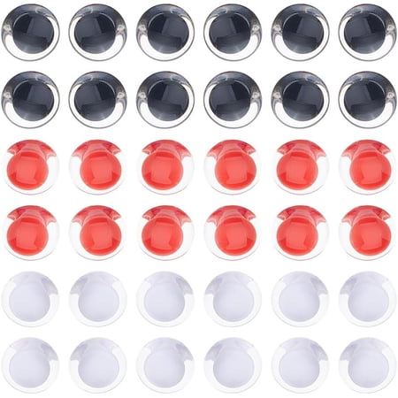 48Pcs 3 Colors Safety Eyes Crochet Eyes 3D Clear Eyes Round Craft Crochet Eyes with Washers Stuffed Animal Eyes