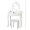 thumbnail image 4 of Pemberly Row P2 MDF Coiffeuse avec 4 Tiroirs en Blanc, 4 of 12
