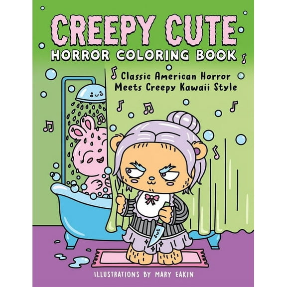 Creepy Cute Horror Coloring Book: Classic American Horror Meets Creepy Kawaii Style, (Paperback)