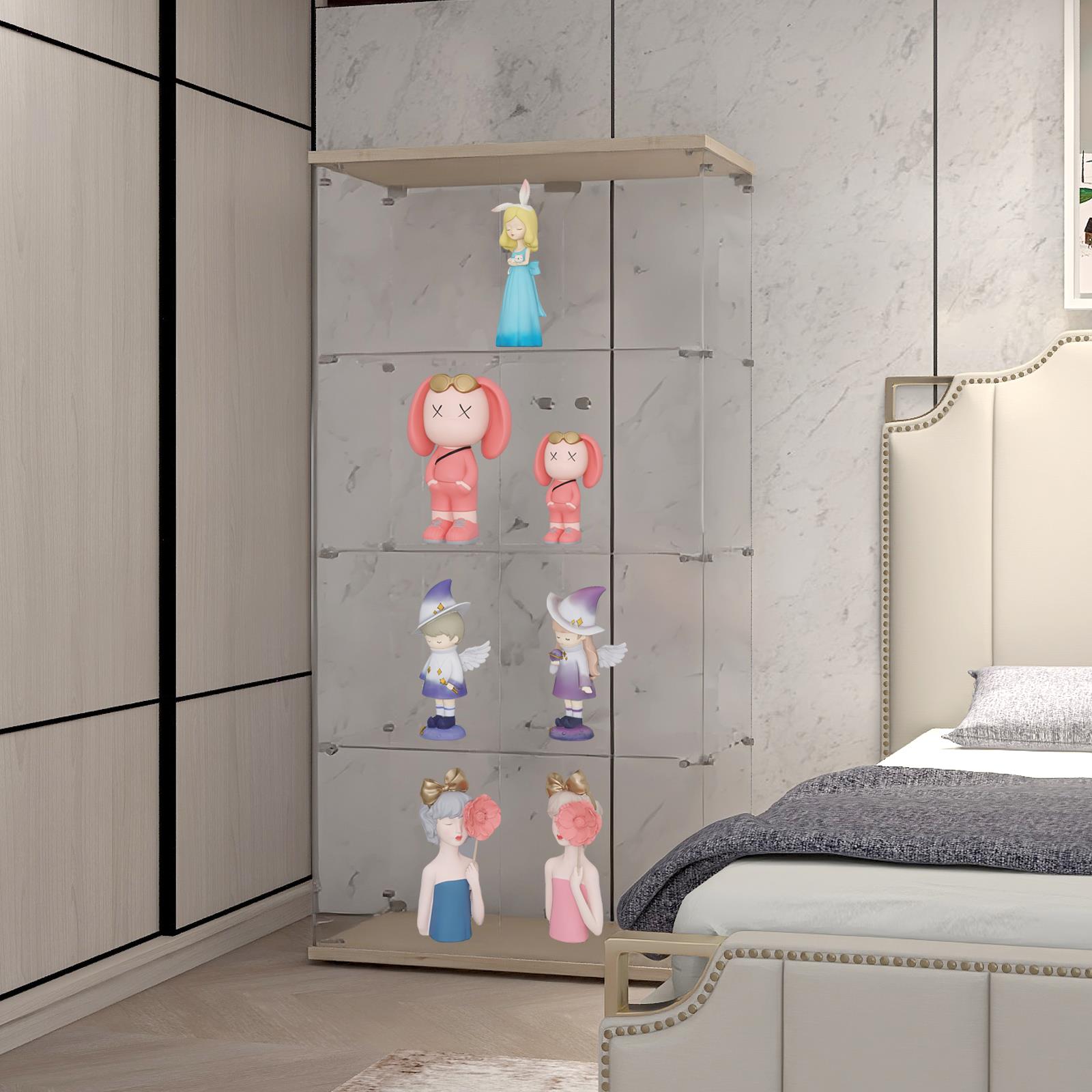 BaytoCare Twodoor Glass Display 4 Shelves with Door, Floor