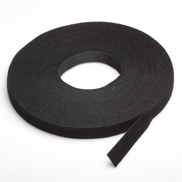 Velcro Brand Reclosable Fastener, Acrylic Adhesive, 75 ft, 2 in W, Black 191245