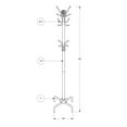thumbnail image 4 of Monarch Specialties Coat Rack, Hall Tree, Free Standing, 12 Hooks, Entryway, 70"H, Metal, Red, Contemporary, Modern, 4 of 4