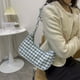 thumbnail image 5 of Bolso de hombro con cadena acrílica para mujer bolsa de hombro Ehuebsd con estampado a cuadros de tela Oxford informal pequeño, 5 of 9