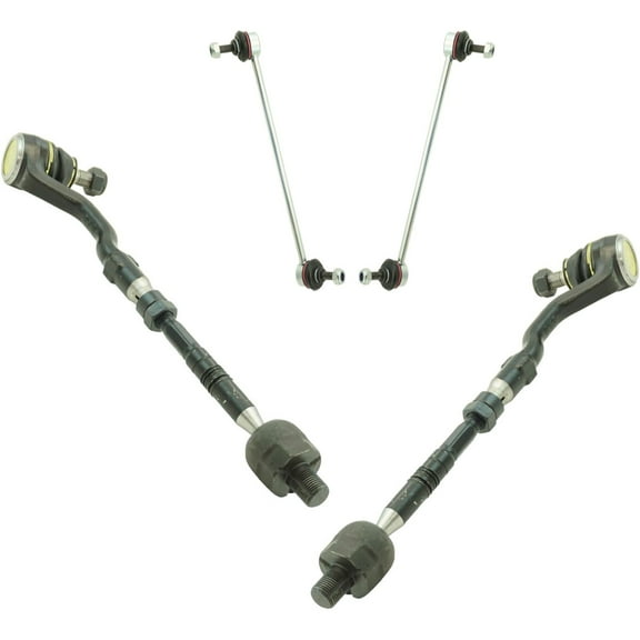 TRQ Front Tie Rod Rack End Assembly Sway Bar Link Steering Suspension Kit 4pc PSA65011 Fits select: 2004-2010 BMW X3