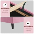 thumbnail image 4 of Pink Upholstered Platform Bed Frame – Adjustable Headboard – Heavy Duty Plain Wood Slats – No Box Spring Needed – Noise-Free, Easy Assembly – Modern Bedroom – Color: Pink, Size: King, 4 of 6