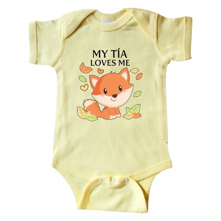 

Inktastic My Tía Loves Me- little fox Gift Baby Boy or Baby Girl Bodysuit