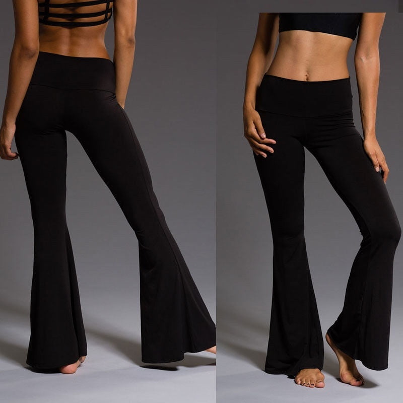 Women High Waist Palazzo Wide Leg Flared Stretch Pants Casual Baggy Yoga  Trousers