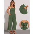 thumbnail image 2 of DARING DIVA Women's Spaghetti Strap Backless Wide Leg Jumpsuit M Army Green, 2 of 5