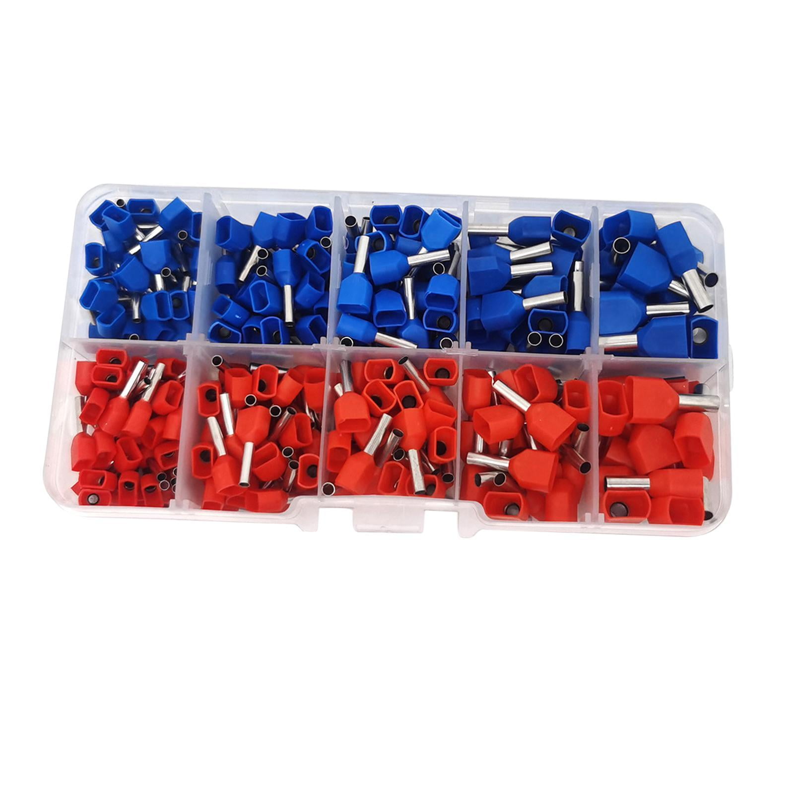 Miulika 4x 270Pcs Cold Press Terminal Terminal Set, Replaces Terminal, Double Wire Parallel Terminal Pressed Terminal Block,