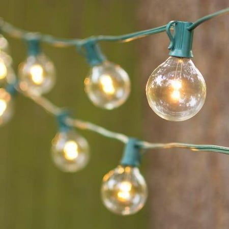 LED Globe String Lights, G50 Bulb, 50 Ft Green C7 Strand, Warm White - Walmart.com