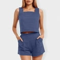 thumbnail image 5 of MKLEKYY Pantalones Cortos Deportivos Para Mujer Conjuntos De 2 Piezas Para Mujer Conjuntos A Juego Pantalones Cortos De Dos Piezas Tops Cortos Conjunto De Ropa De Moda, 5 of 5