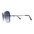 thumbnail image 6 of Womens Rimless Butterfly Metal Chain Jewel Arm Fashion Sunglasses Silver Black - Smoke, 6 of 8
