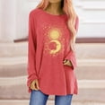 thumbnail image 1 of Tunique pour Femme Grande Taille à Manches Longues T-shirts à Col Rond T-Shirt Graphique d'Été Blouse, 1 of 6