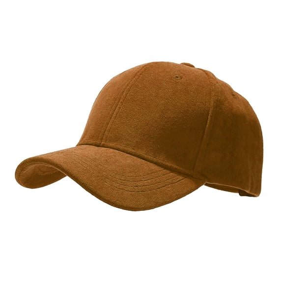 Certgust Baseball Cap Women Under $5 Womens Baseball Caps Suede Soft Color Curved Brim Adjustable Dad Hat Baseball Cap Women Brown