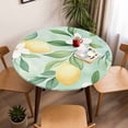 thumbnail image 5 of Lemon Fruit Elastic Fitted Round Table Cover Green Leaves Floral Waterproof Outdoor Tablecloth for Holiday Party, Picnic, Patio & Dining Fits Tables Up to 45"-54", 5 of 8