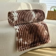 thumbnail image 4 of SPOORYYO Flannel Throw Blanket Super Soft Cozy Plush Thick Lightweight Bed Blankets Suitable for All Seasons with Tie-Dye Effect Ribbed Jacquard for Couch,Coffee, 70x100CM, 4 of 6