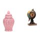 thumbnail image 1 of Jarrón De Porcelana Con Tapa, Ideal Para Arreglos Florales Y Almacenamiento Decorativo. Figura De Globo Terráqueo. Reloj De Mesa Moderno, Adorno Artístico Para Oficina, Estantería O, 1 of 8