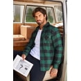 thumbnail image 3 of COOFANDY Men's Flannel Plaid Shirts Long Sleeve Button Down Shirts Casual Fall Shirt Jacket, 3 of 6