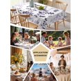 thumbnail image 5 of Purple Grey Botanical Table Cloth, Waterproof Tablecloth for Rectangle Tables, Watercolor Spring Floral Summer Leaf Reusable Washable Fabric Table Cover for Restaurant Kitchen Dining Tables 54"x108", 5 of 9