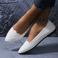 thumbnail image 5 of Eltusu Women Flat Shoes, Mesh Pointy Toe Slip on Comfort Work Shoes White Size 5.5-9.5, 5 of 7