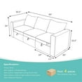 thumbnail image 2 of Pemberly Row Modular 3-Seat Sofa with Wooden Frame Convertible Sectional Sofa, 2 of 4