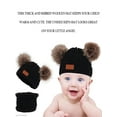 thumbnail image 2 of Gustave 2 Pieces Baby Winter Hat Scarf Set, Knitted Warm Fleece Lined Skiing Cap Pompom Kids Beanie for Kids Girl Boy "Black", 2 of 10