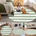 thumbnail image 5 of Round Rugs 8Ft, Sage Green Striped Round Area Rug Washable Indoor Throw Carpet, Farmhouse Sage Green Stripes Large Non Slip Circle Rug for Kids Room RV Home Decor Aesthetic, 5 of 8