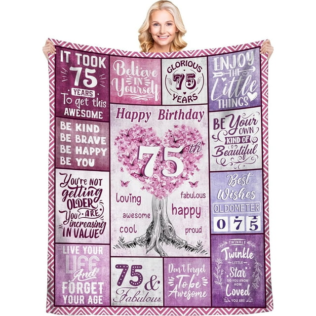 LHSHID 80th Birthday Gifts for Women 80 Years Old Birthday Gifts Unique 80th Birthday Decorations Gift Best 80th Birthday Gift Ideas for Mom Wife Sister Friend Happy Birthday 40x50in