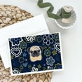 thumbnail image 2 of Blue Flowers Fawn Pug Greeting Cards and Envelopes Pack of 8, 2 of 2