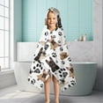 thumbnail image 6 of French Bulldog Footprint Hooded Bath Towel，50"x30" for Ages 3 To 12 Kids, Quick Dry Lightweight Soft Microfiber Hood Beach Towel Cover Up for Kids, 6 of 7