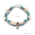 thumbnail image 3 of Chaîne de Cheville Boho Argentée avec Pendentif Tortue Perle Turquoise pour Femmes et Filles, 3 of 5