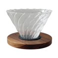 thumbnail image 2 of V60 Verter sobre el goteador de café Verter sobre la cafetera con base de madera de nogal negro para el hogar Café Restaurantes Liviano Fácil de usar Soledad Tazas de café con fugas, 2 of 10