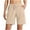 Beige, variant on YUGYXL Womens Cargo Shorts Elastic Waist Hiking Shorts with Zipper Pockets Drawstring Lightweight Shorts Vacation Pants Beige L