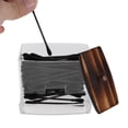 thumbnail image 3 of Unique Bargains 1 Pc Square Cylindrical Cover Acrylic Cotton Swab Holder Bathroom Transparent Dark Brown, 3 of 6