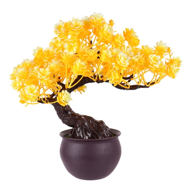 1 pieza de flor artificial de jazmín en maceta de plástico para decoración de bodas