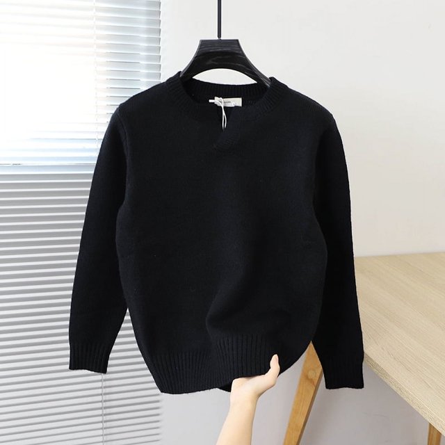 Suéter de otoño para hombre, jersey de color sólido, cuello redondo, suave, juvenil, versátil, estilo coreano, suéter popular