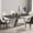 Black, variant on Magic Home 63" Light Luxury Sintered Stone Dining Table,Slate Rectangular Tabletop with Stainless Steel Base,Dining Table for 6 Person for Dining Room,White Tabletop with L-shaped Gray Base
