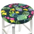 thumbnail image 3 of Easygdp Watercolor Cactuses Easy To Install Bar Chair Cover&Cound Chair Cover&Elastic Stool Cover, Washable&Bottom With Elastic Edge - 13 Inch, 3 of 7