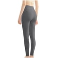 thumbnail image 4 of MOJOGO Women's Seamless Base Layer Lightweight Solid Color Underwear Casual Thermal Leggings for Fall Winter Gray L, 4 of 4