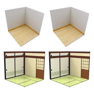 TISHITA 4 Pieces 1/12 Scale Action Figures Backdrop Vehicle Scene Toy Diorama Scene