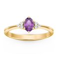 thumbnail image 2 of Bague Ovale avec Pierre de Naissance et Accents sur l'Épaule - Améthyste (Février), 2 of 5