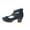 Dark Blue, variant on Xfvqtps Heeled Sandal for Womens Back Zipper Peep Toe Chunky Block Mid Heels Clog Hollow out Side Cutout Non Slip Breathable Dance Party Dressy Summer Sandals Beige