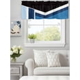 thumbnail image 4 of Modern Geometric Triangle Stripes Valances for Windows,Kitchen Valance Rod Pocket Short Curtain, Black Blue White Color Block Valance Curtain Window Valances for Bedroom Bathroom Living Room 54x18in, 4 of 9