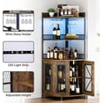thumbnail image 5 of Homhougo 64" Tall Corner Bar Cabinet with LED Strip, 5-Tiers Industrial Bar Cabinet with Power Outlet and Glass Holder, Wine Cabinet for Home Bar, Display Cabinet for Small Space, 5 of 7