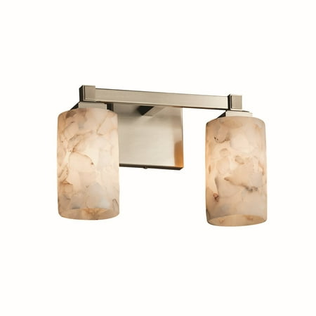 - Justice Designs Alabaster Rocks Regency 2-LT Bath Bar - Brushed Nickel - ALR-8432-10-NCKL