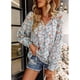 thumbnail image 4 of Camisa Suave, Blusa De Mujer Tela Suave Con Estampado Floral De Encaje Empalmado Transpirable Para Fiesta Para Citas ANGGREK Otros, 4 of 8